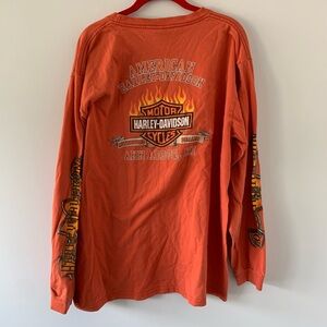 Harley-Davidson Men's Orange Flame Long Sleeve Shirt